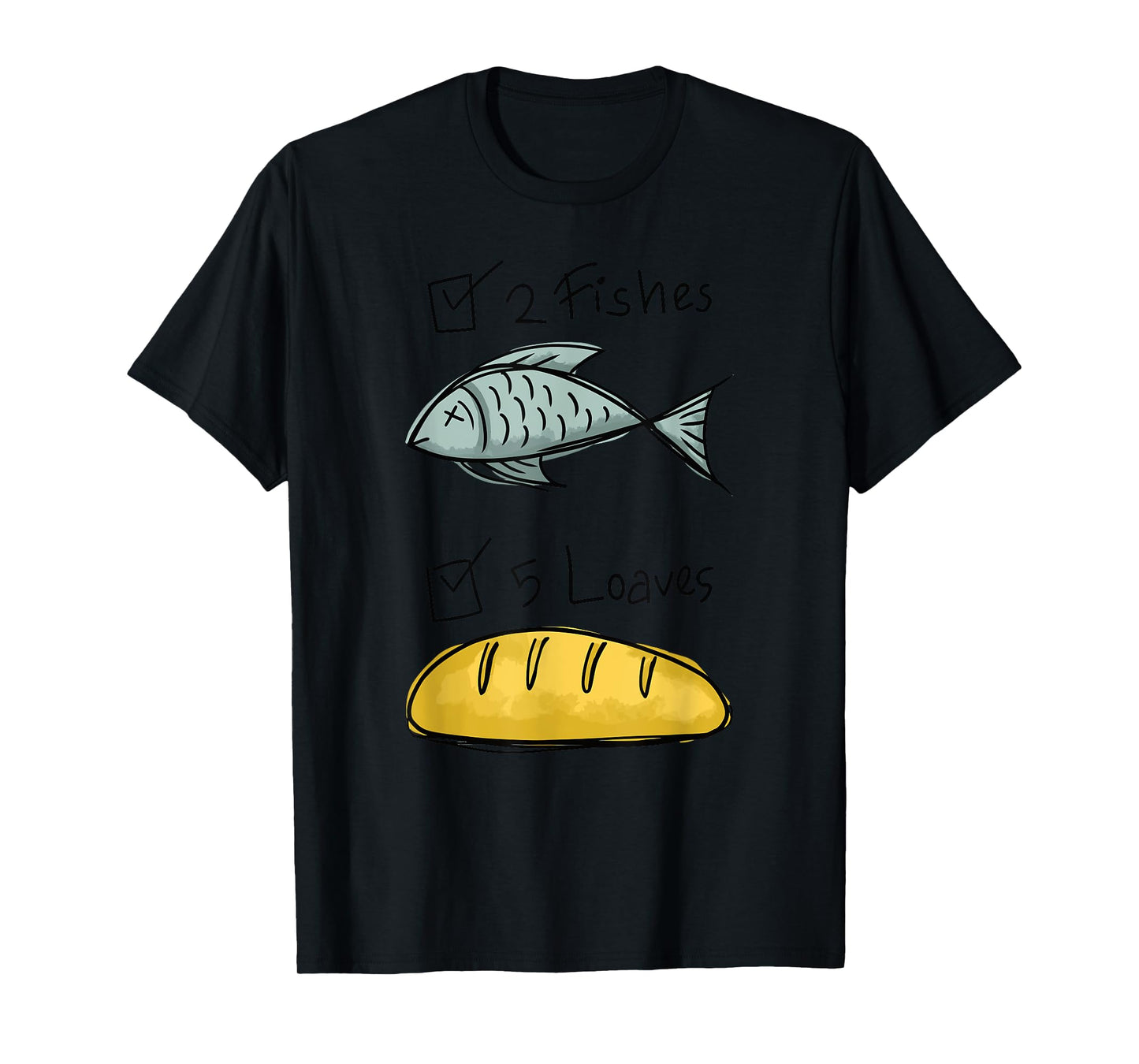 Christian shirt Women Kids Girls Five Loaves Two Fish Jesus T-Shirt