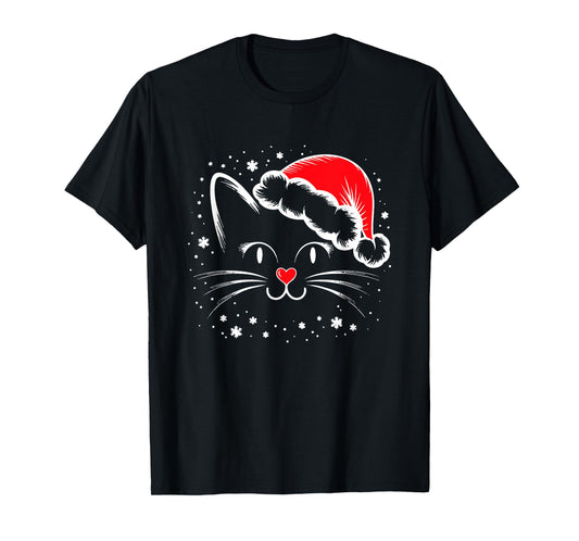 Cute Santa Cat Lover Christmas Men Women Kids T-Shirt