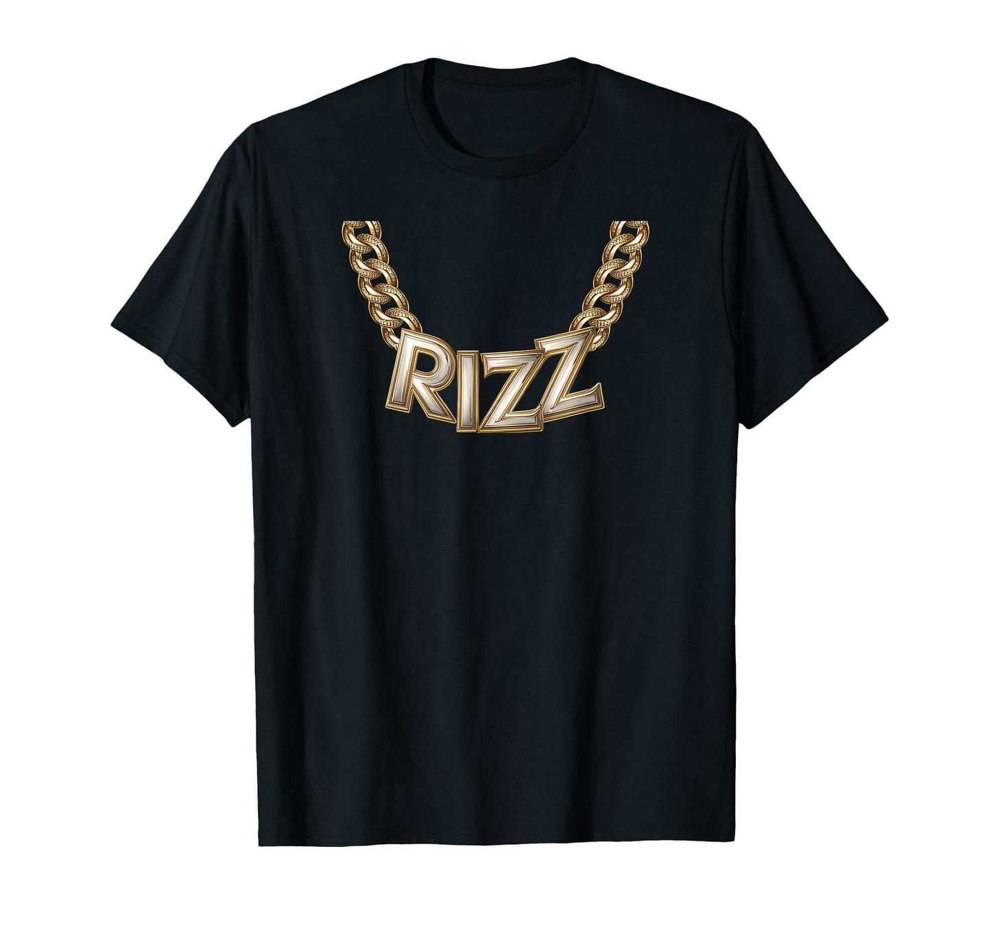 Kid Boy Slang Gold Chain Rizz Necklace Costume T-Shirt