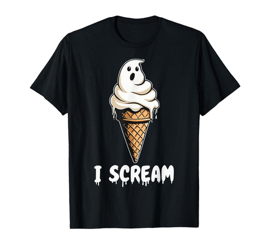 Funny Cute Ice Cream Ghost I Scream Halloween Party Costume T-Shirt