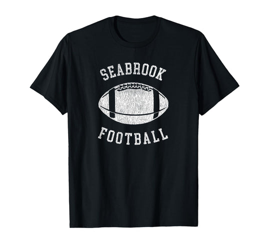Seabrook Football Distressed Vintage 80's Throwback Classic T-Shirt