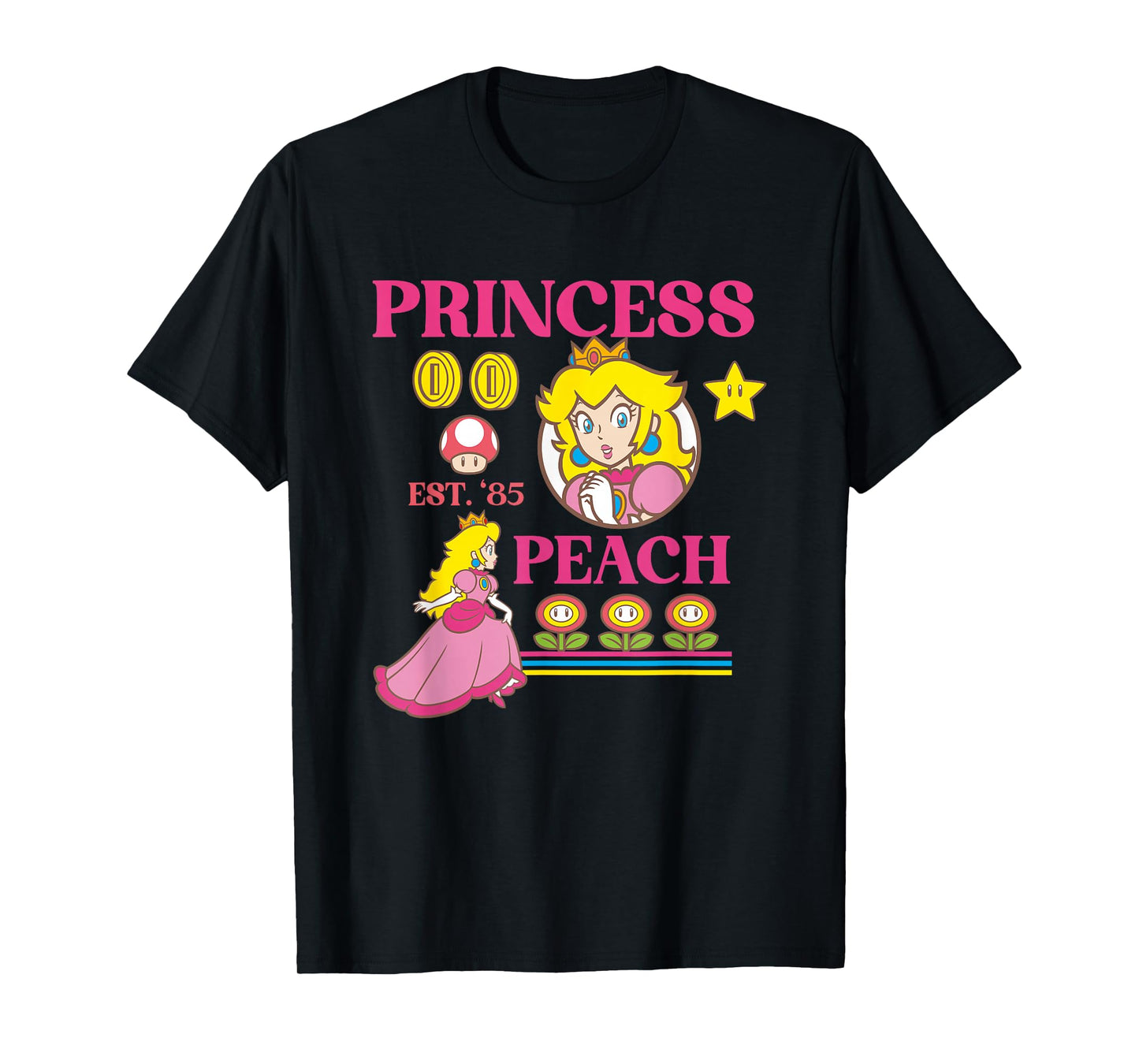 Super Mario Bros Fire Flower Princess Peach Power Up T-Shirt