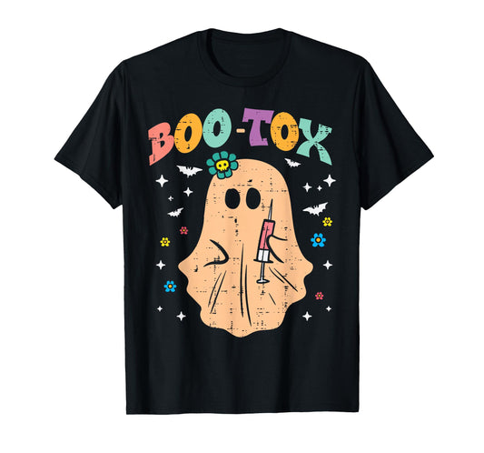Halloween Botox Ghost Boo Tox Retro Costume Groovy Women T-Shirt
