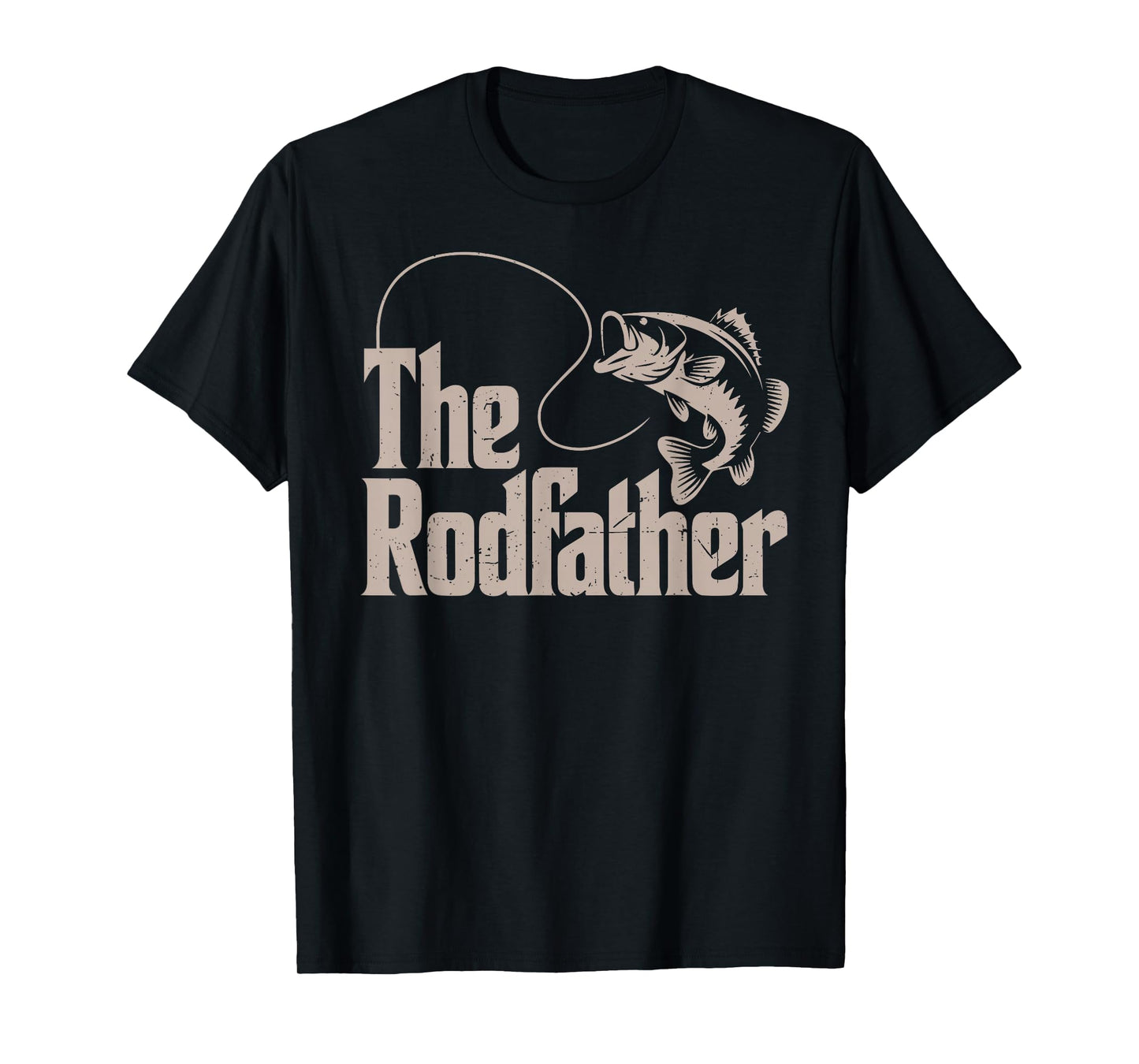 Rodfather Dad Fishing Gift from Daughter Son Funny Bass Fish T-Shirt