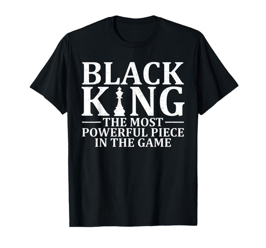 Best African King Design For Men Dad Afrocentric Chess Lover T-Shirt
