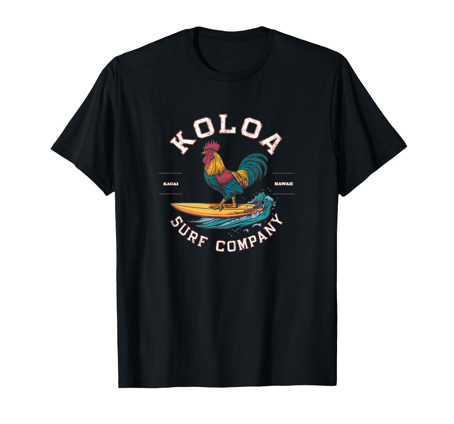 Koloa Surf Surfing Rooster Logo Lightweight, Graphic T-Shirt