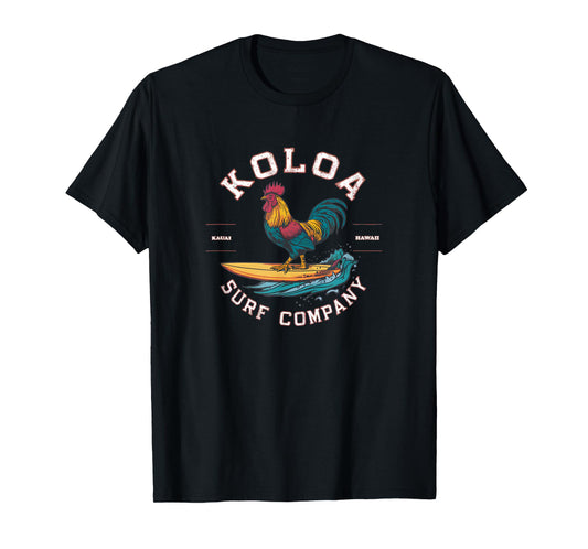 Koloa Surf Surfing Rooster Logo Lightweight, Graphic T-Shirt