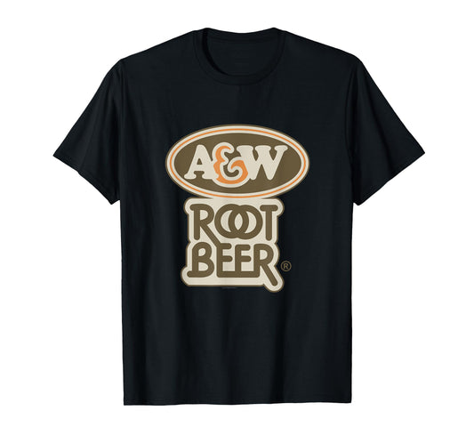 A&W Root Beer Vintage Soda Stacked Logo Design T-Shirt