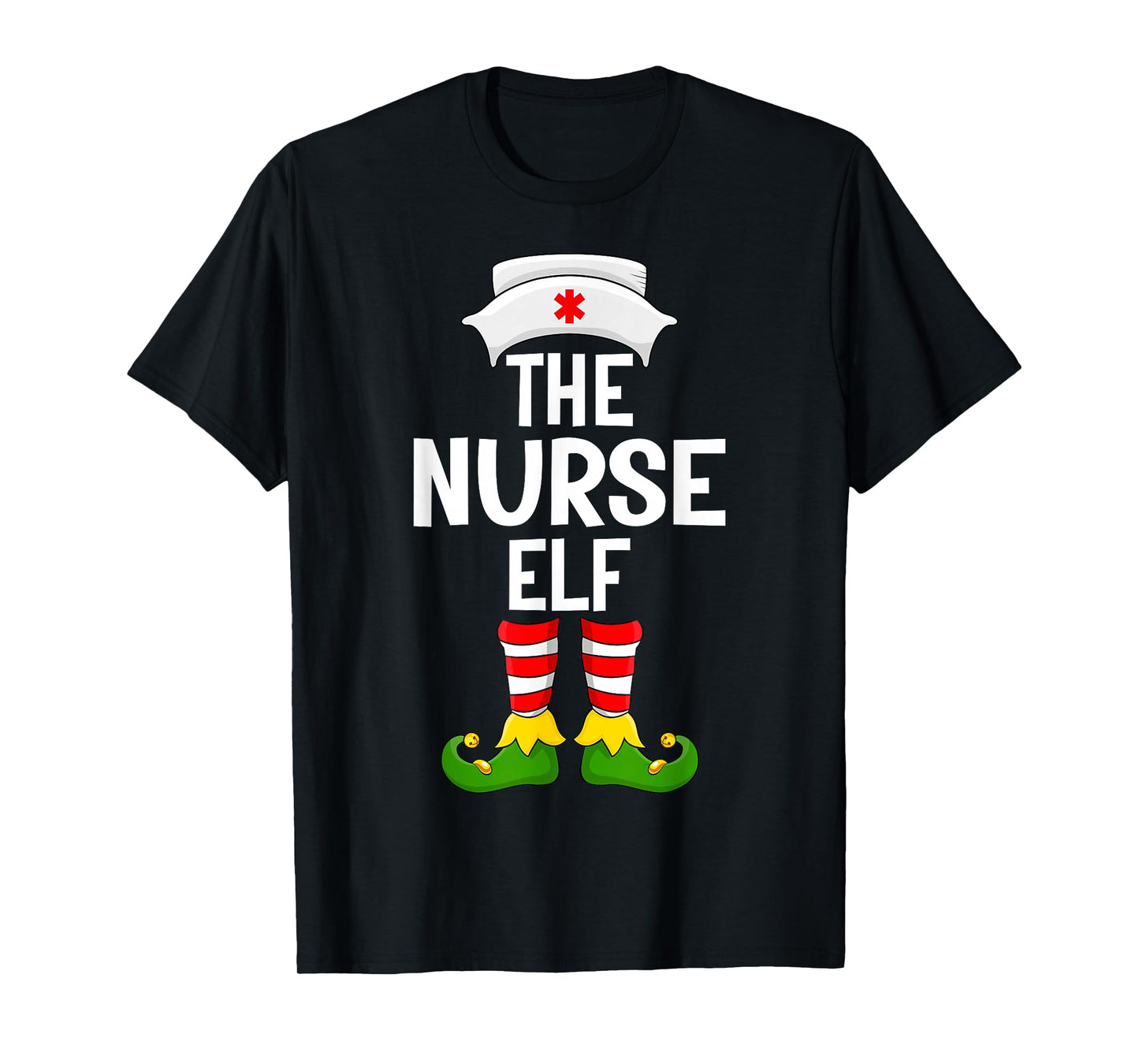 Nurse Elf Xmas Matching Family Elf Squad Christmas T-Shirt