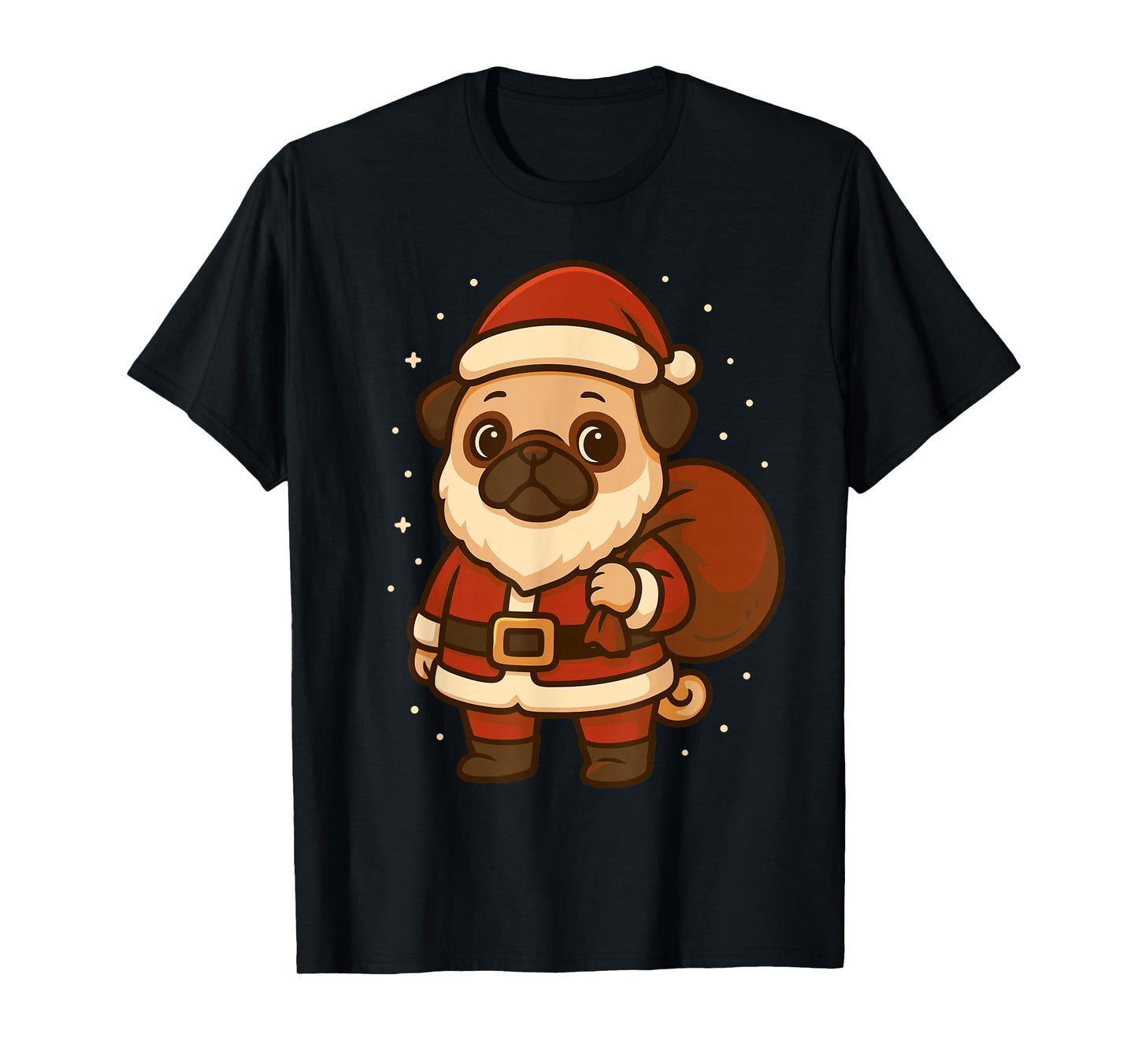 Cute Santa Pug Holiday Dog Santa T-Shirt