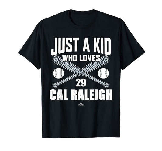 Just A Boy Who Loves Cal Raleigh Seattle Baseball MLBPA T-Shirt