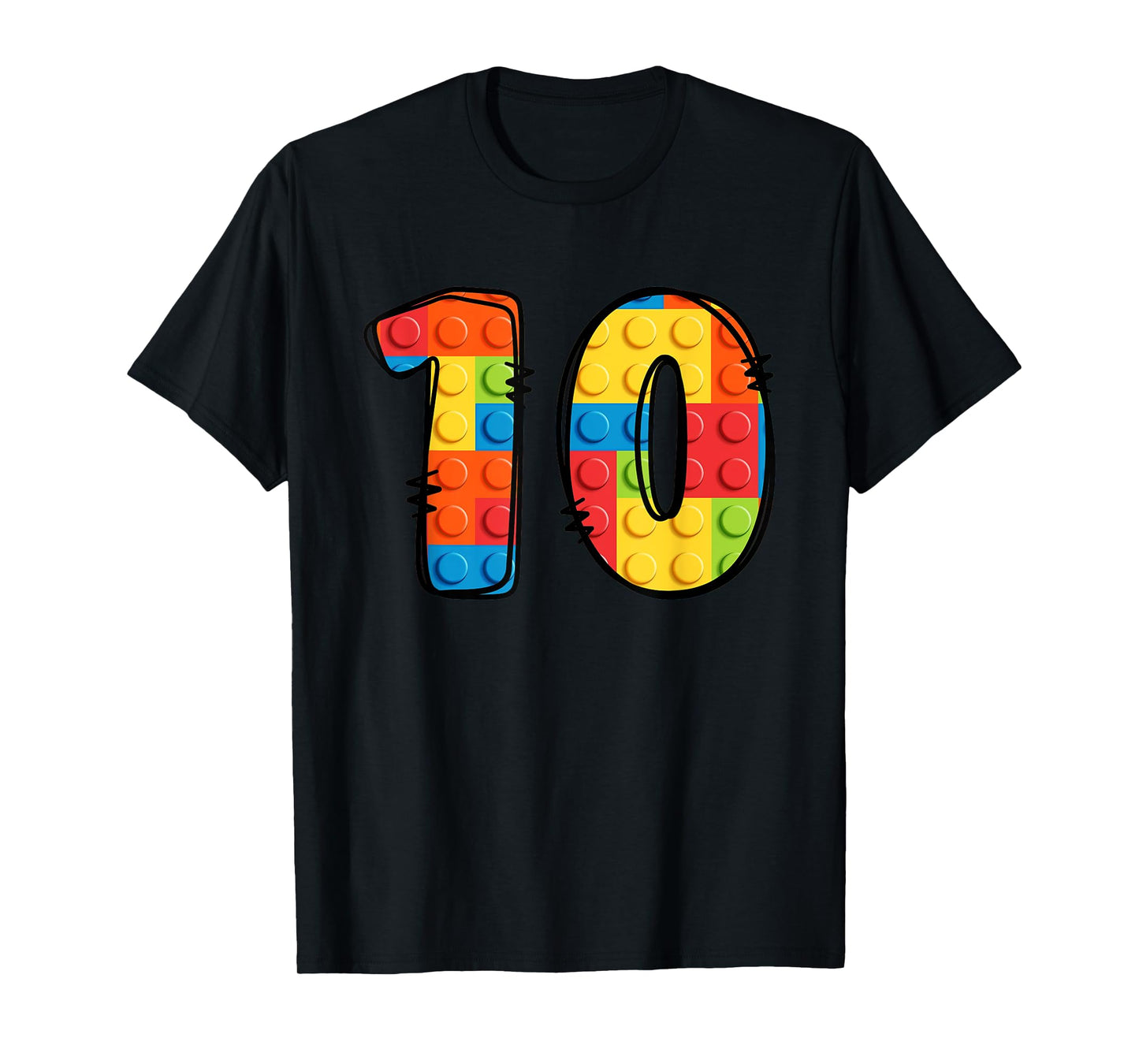 10 Year Old Blocks Building Master Builder 10th Birthday T-Shirt
