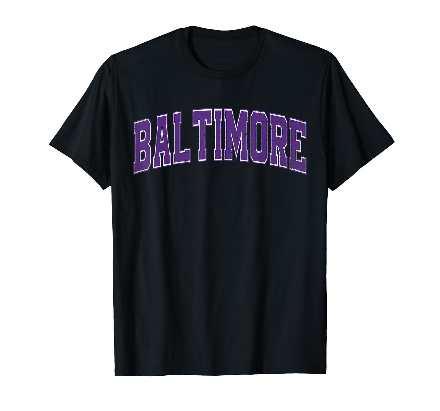 Baltimore MD Vintage Sports Purple Retro Varsity Text T-Shirt
