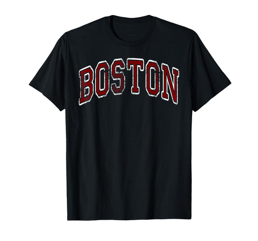 Boston Massachusetts MA Vintage Sports Design Red Design T-Shirt