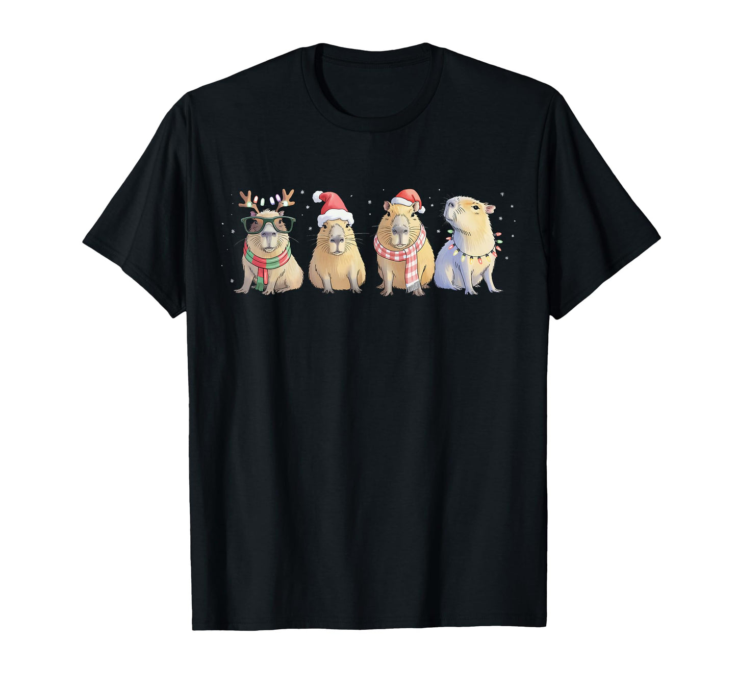 Cute Capybara Christmas Santa Funny Capybara Xmas Men Kids T-Shirt
