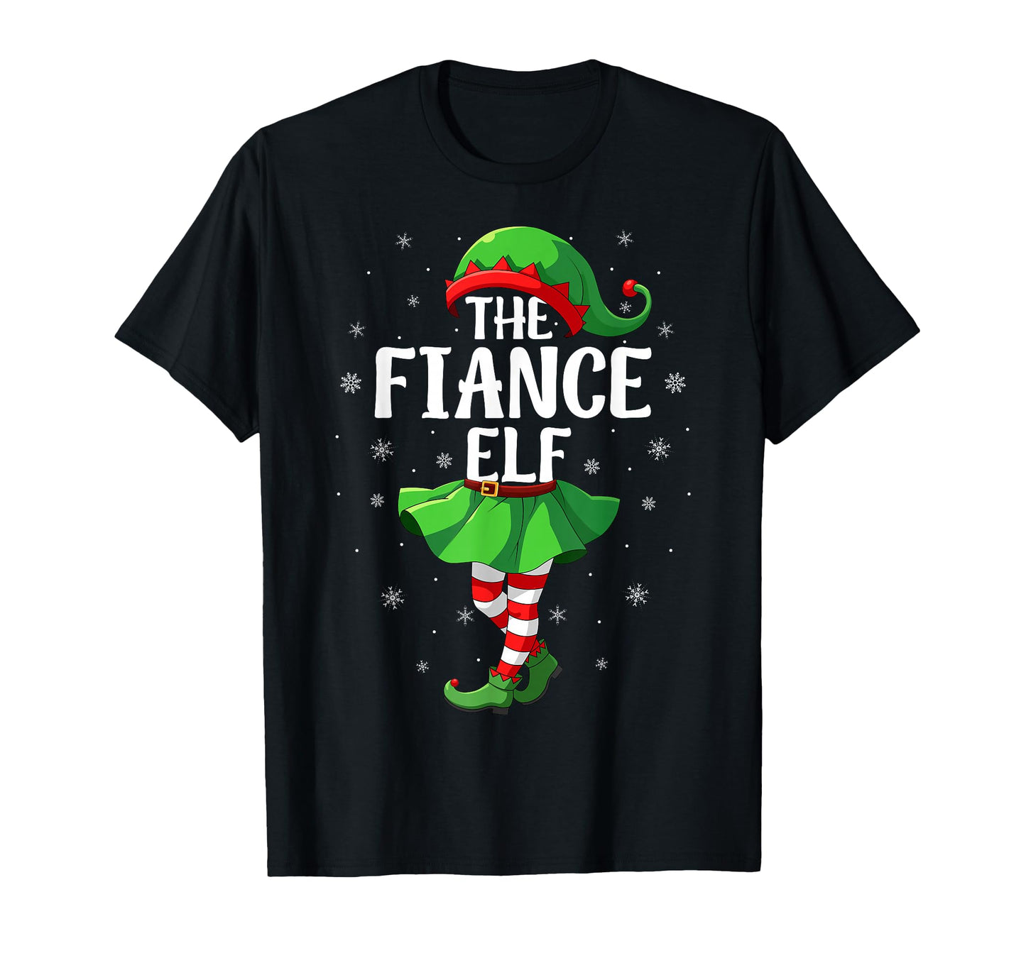 Fiance Elf Christmas Girls Women Elf Squad Xmas Family T-Shirt