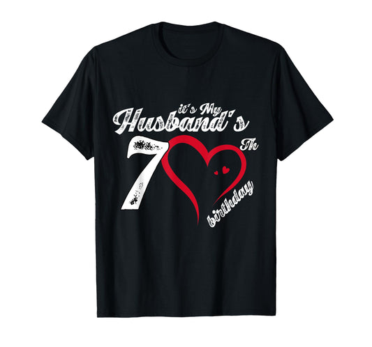It's My Husband's 70th Birthday Vintage 70th Birthday T-Shirt