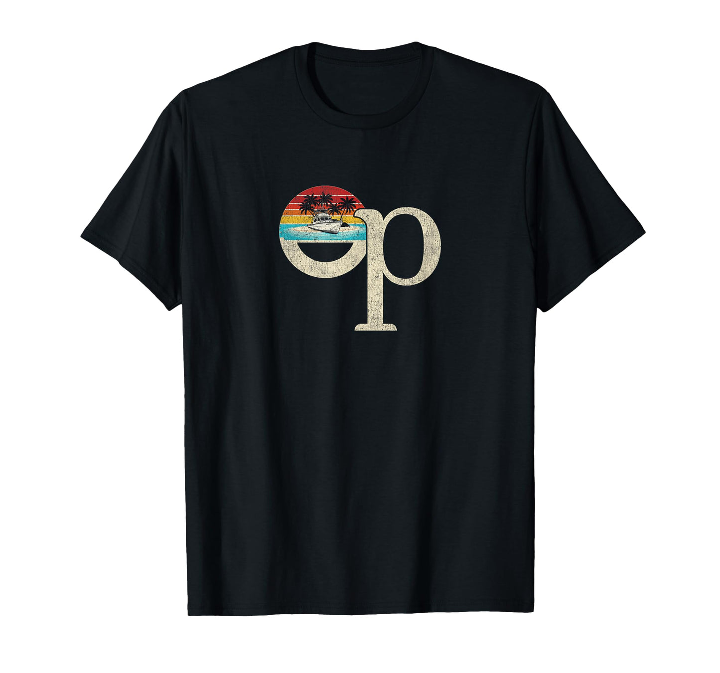 Op Ocean Vintage Pacific Ocean Beach Sun Palm Trees Retro T-Shirt