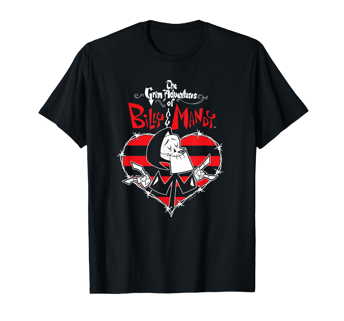 Grim Adventures of Billy & Mandy Reaper Striped Thorn Heart T-Shirt