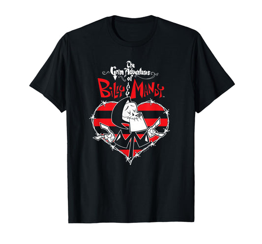 Grim Adventures of Billy & Mandy Reaper Striped Thorn Heart T-Shirt