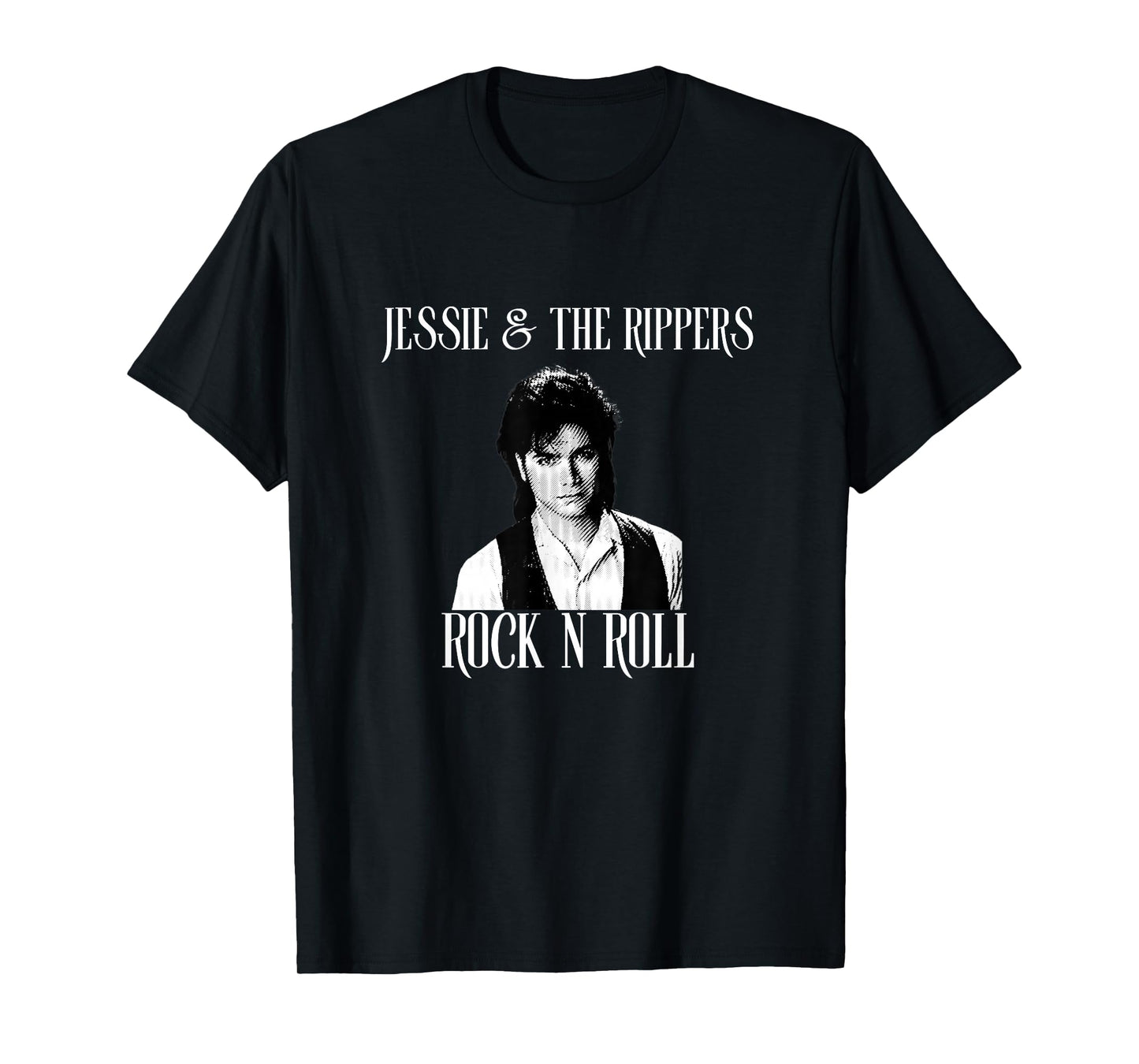 Rock Your Insanity Unisex-Adults Black Small Retro Jessie Rippers Band T-Shirt