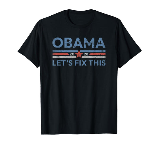 Obama Retro Vintage Patriotic 2028 Political Protest Rally T-Shirt