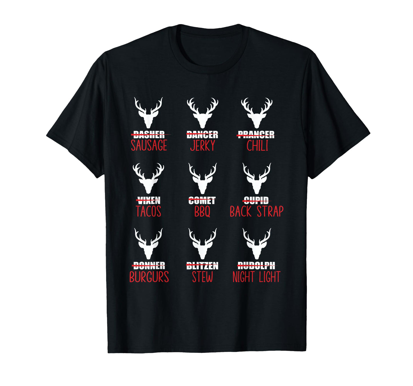 Funny Christmas Deer Hunters All of Santa's Reindeer T-Shirt
