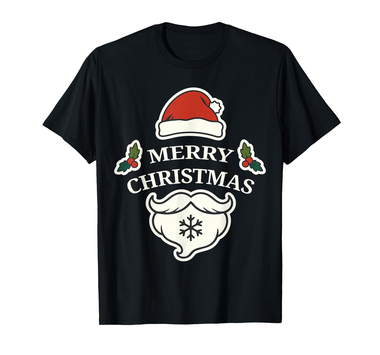 Merry Christmas Vintage Santa Beard Holiday Design T-Shirt