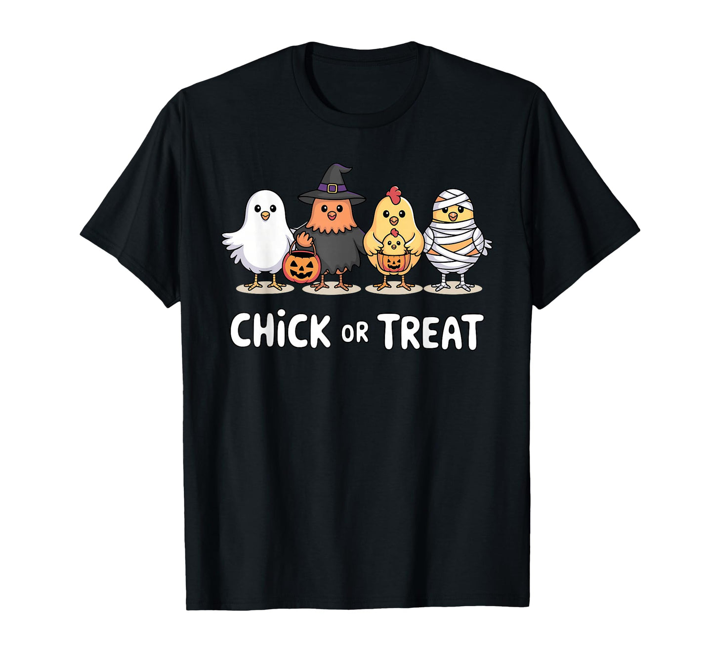 Chick or Treat Funny Halloween Chicken Cute Farm Spooky Tees T-Shirt