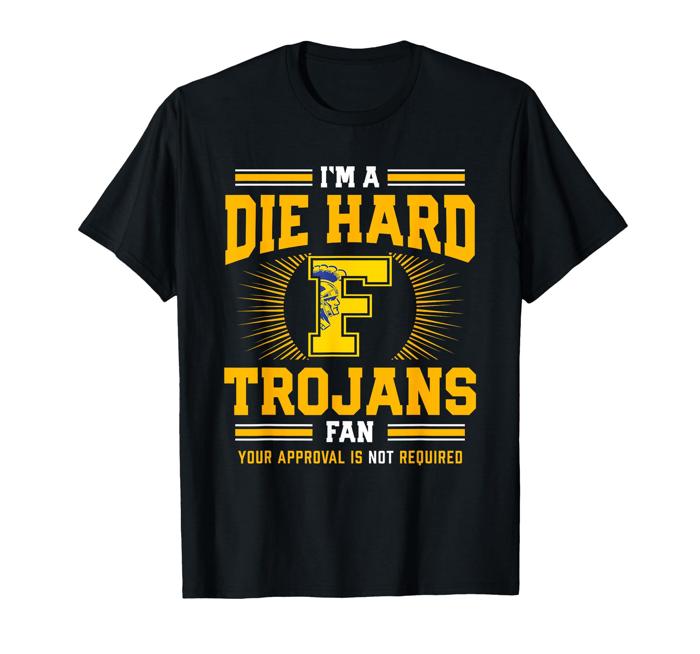 Findlay Trojans Logo Die Hard Fan HS T-Shirt