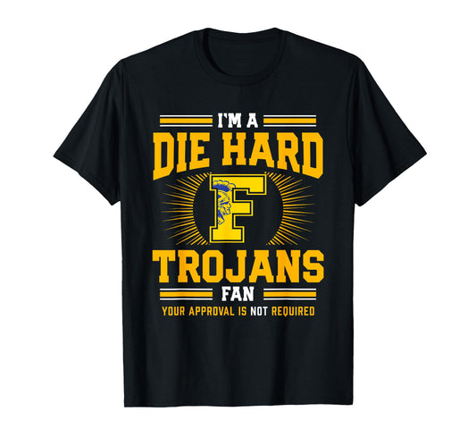 Findlay Trojans Logo Die Hard Fan HS T-Shirt