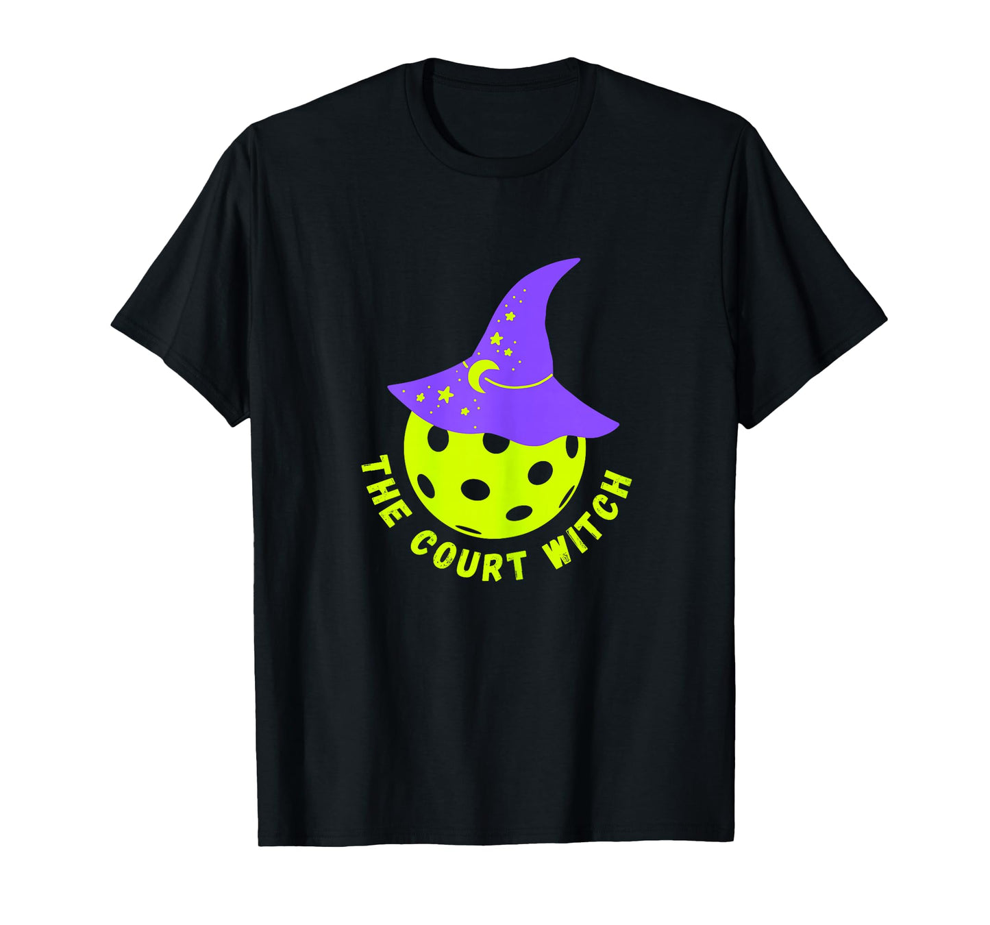 Fun Halloween Pickleball The Court Witch Pickleballer Moms T-Shirt