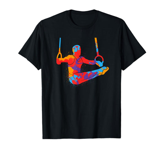 Gymnastics Sports Rings Kids Boys Colorful Gymnast T-Shirt