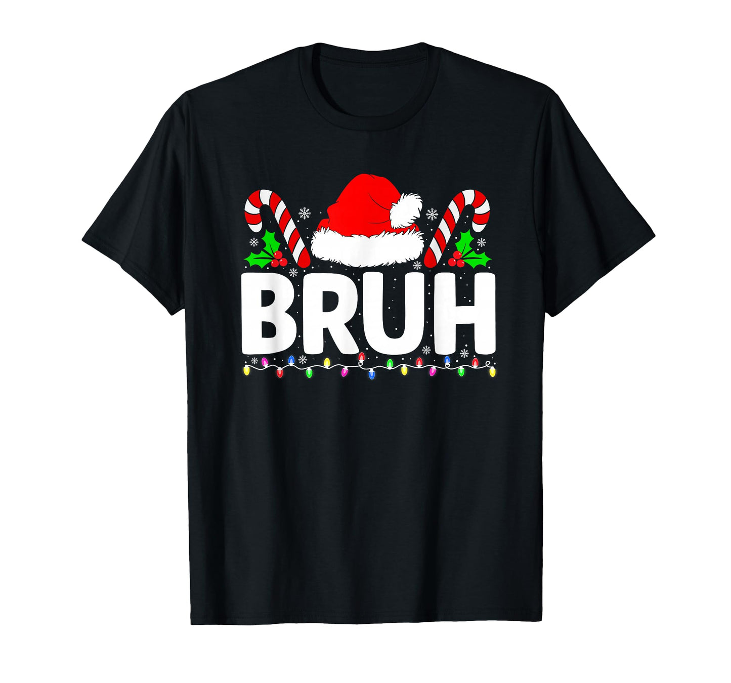 Bruh Funny Saying Bro Teens Boys Kids Christmas Pajamas Xmas T-Shirt