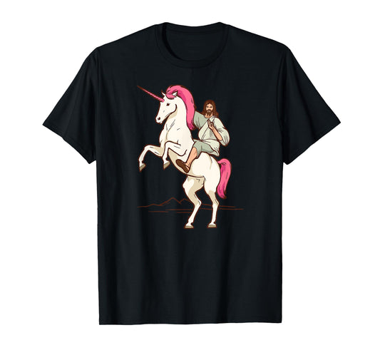 Jesus on Unicorn - Jesus Christ Riding a Unicorn T-Shirt