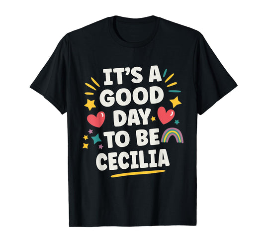 Cecilia Personalized Retro Girls Custom Cecilia Name T-Shirt