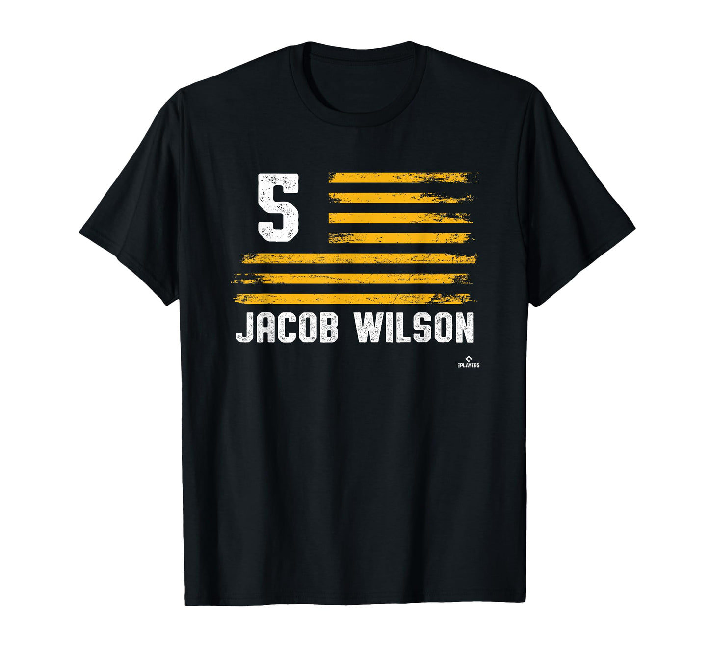 Flag Stripes Jacob Wilson Oakland Baseball MLBPA T-Shirt