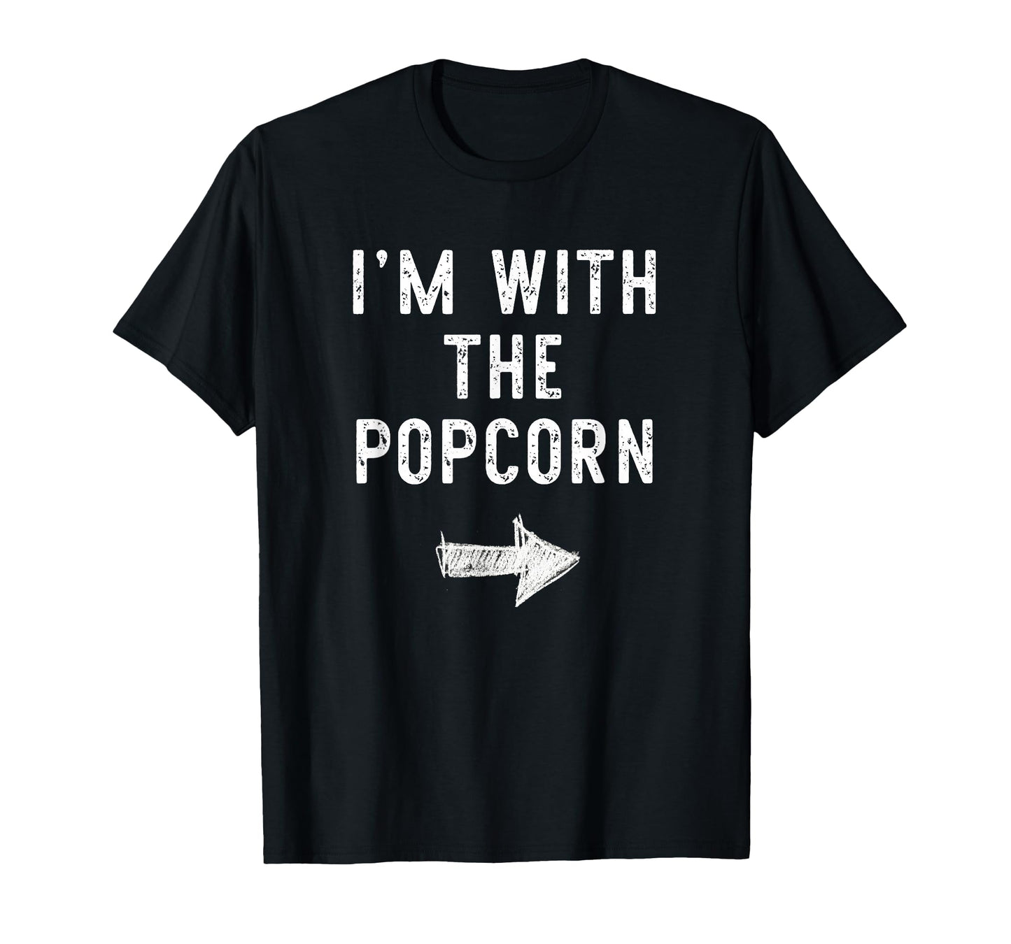 I'm With The Popcorn Costume Halloween Matching Couple T-Shirt