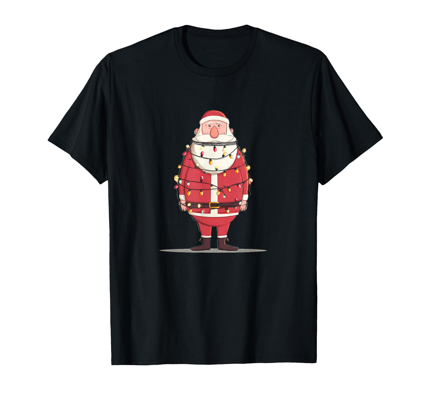 Pretty gagged Santa in Christmas Lights Costume T-Shirt
