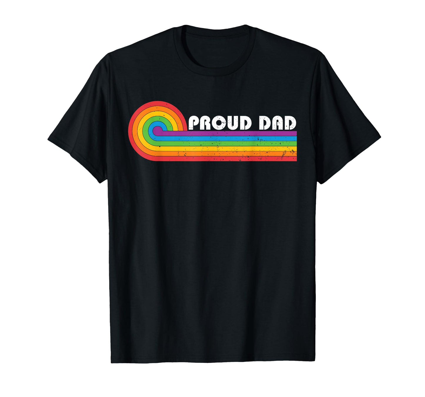 Proud Dad Gay Pride LGBT Flag Vintage Parent Father's Day T-Shirt