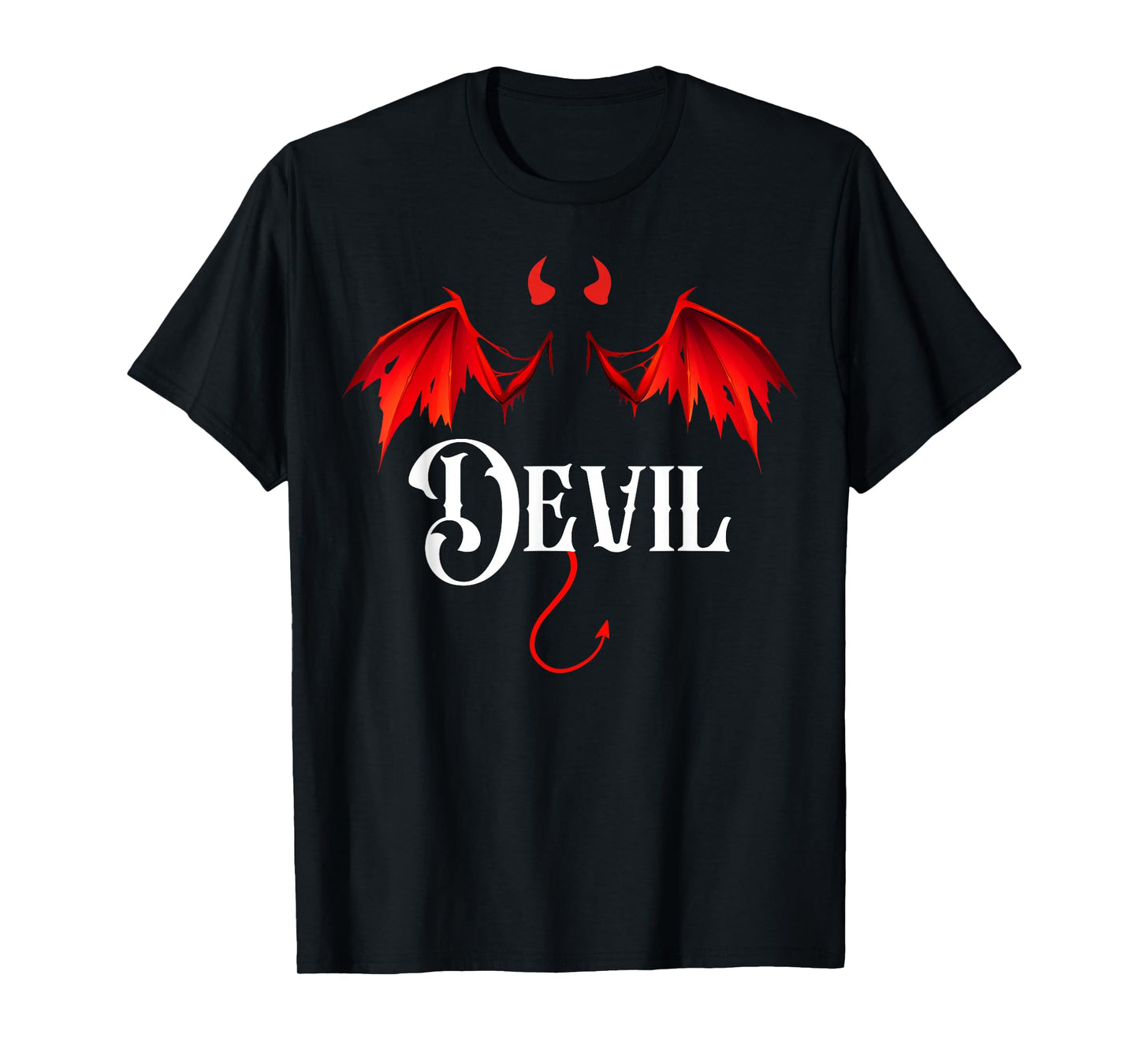 Halloween Devil Matching Couple Vintage Spooky Costume T-Shirt