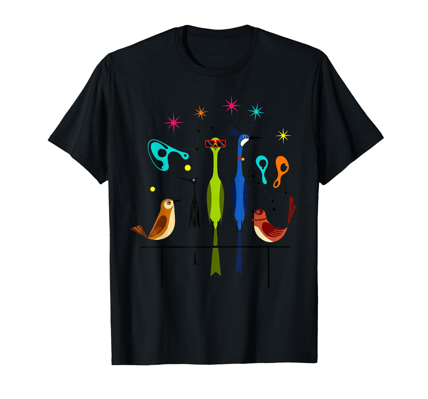 Retro Mid-Century Modern Birds 50s 60s Style Men Women Kid T-Shirt