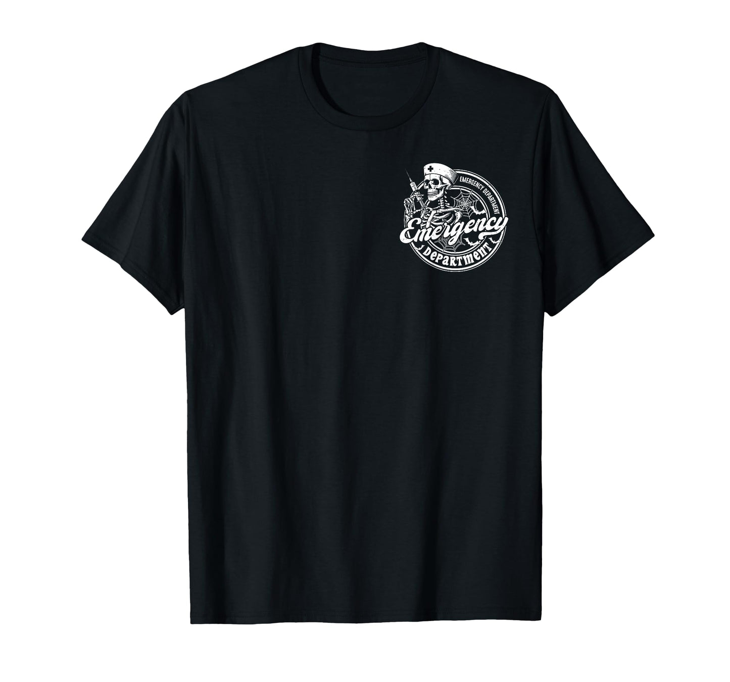 Emergency Department Skeleton ER Nurse Halloween 2 Sided T-Shirt