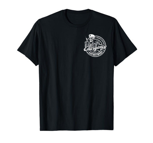 Emergency Department Skeleton ER Nurse Halloween 2 Sided T-Shirt
