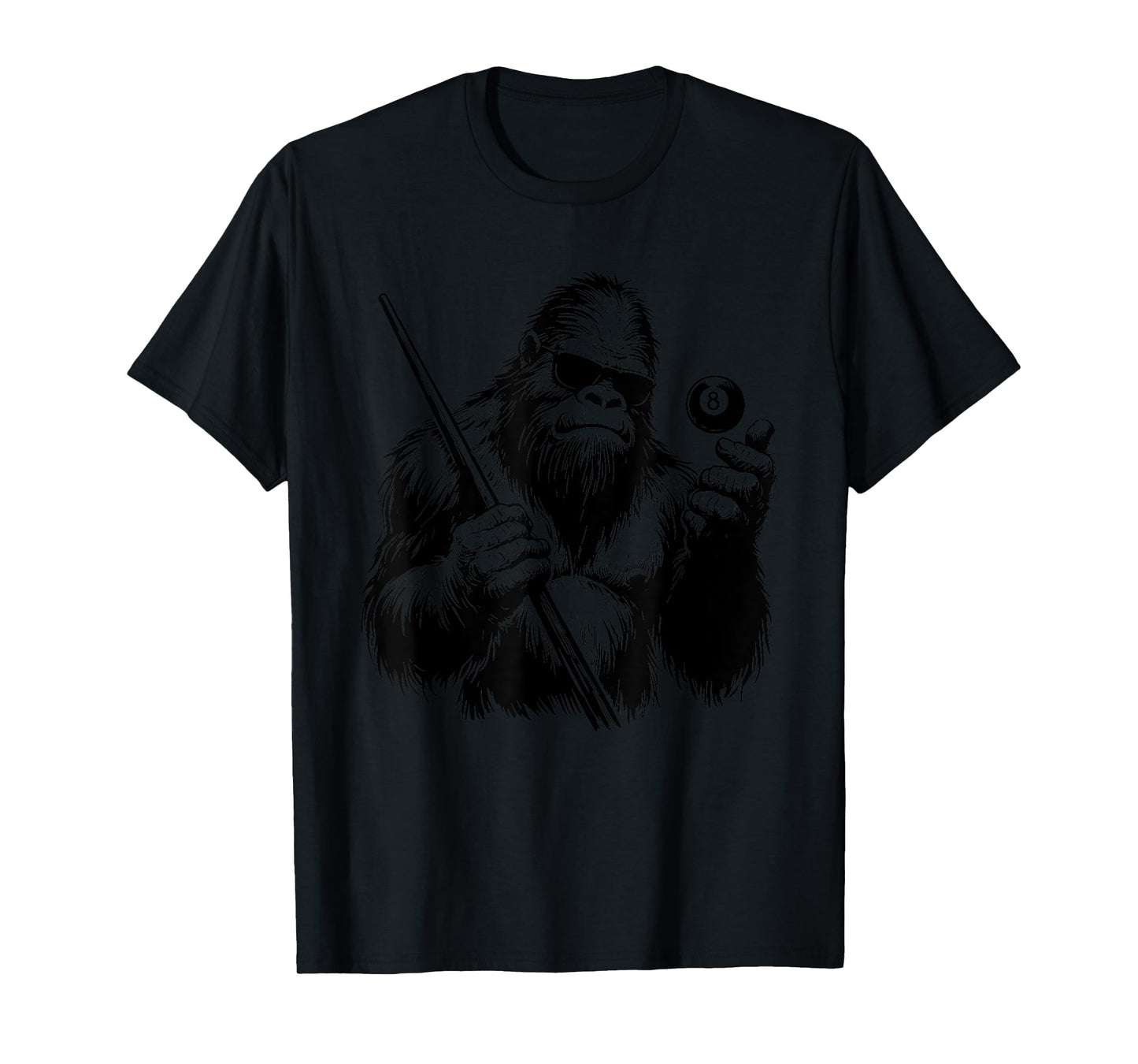 Bigfoot Billiards Player - Funny Sasquatch Billiards Lover T-Shirt