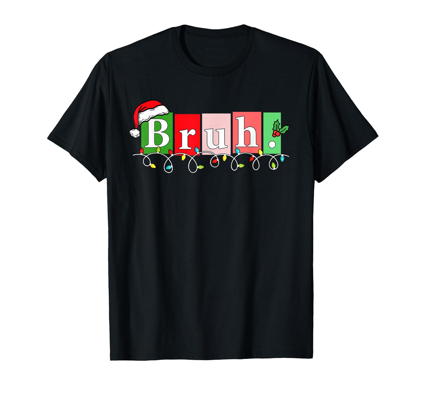Bruh Funny Christmas Meme Tee Teens Boys Kids Xmas Pajamas T-Shirt