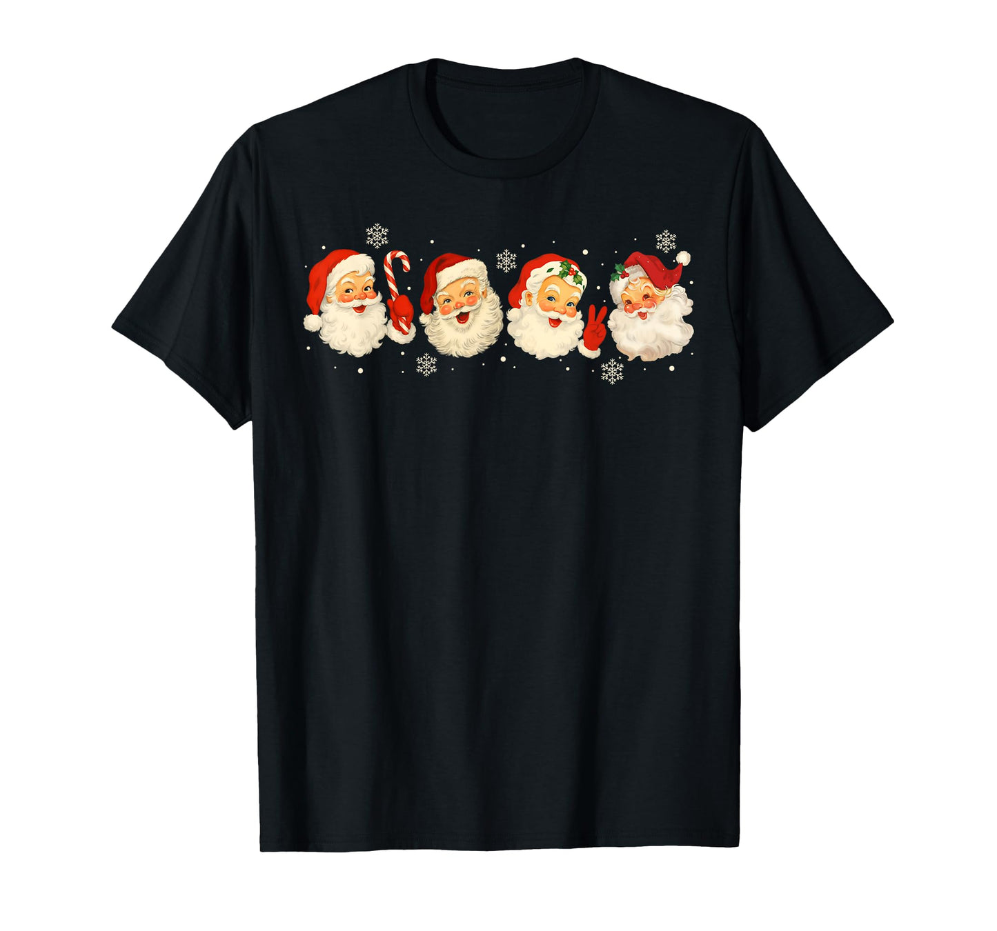 Vintage Retro Jolly Santa Claus Face Christmas Pajamas T-Shirt