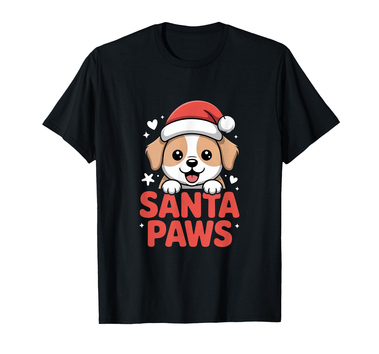 Santa Paws Cute Puppy Christmas Dog Winter Cheer T-Shirt
