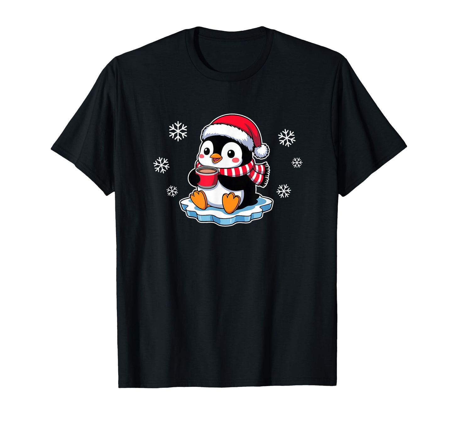Penguin Hot Cocoa Funny Christmas T-Shirt