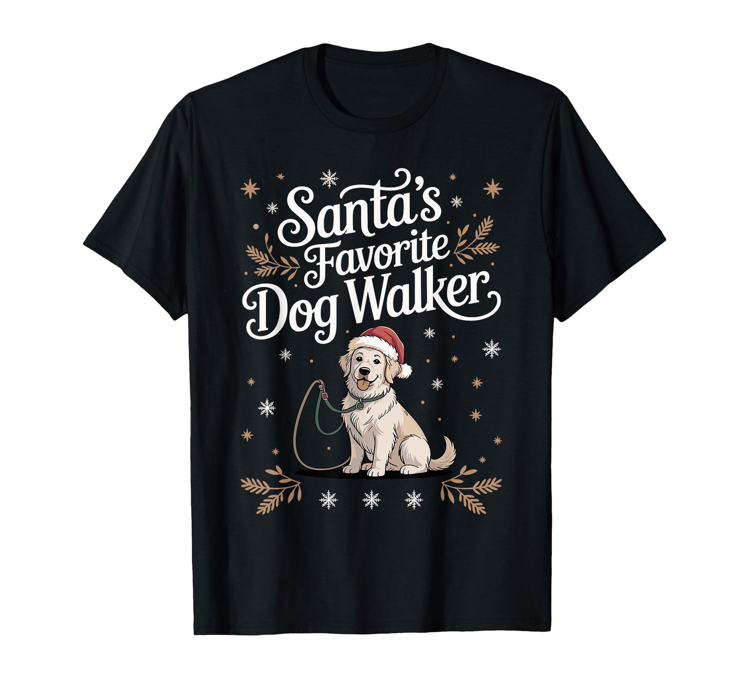 Santa’s Favorite Dog Walker Christmas Design T-Shirt